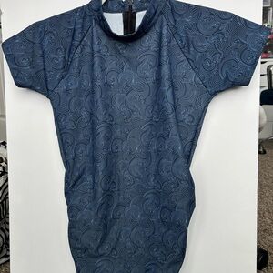 Albion Navy Blue Swirl Print rash guard